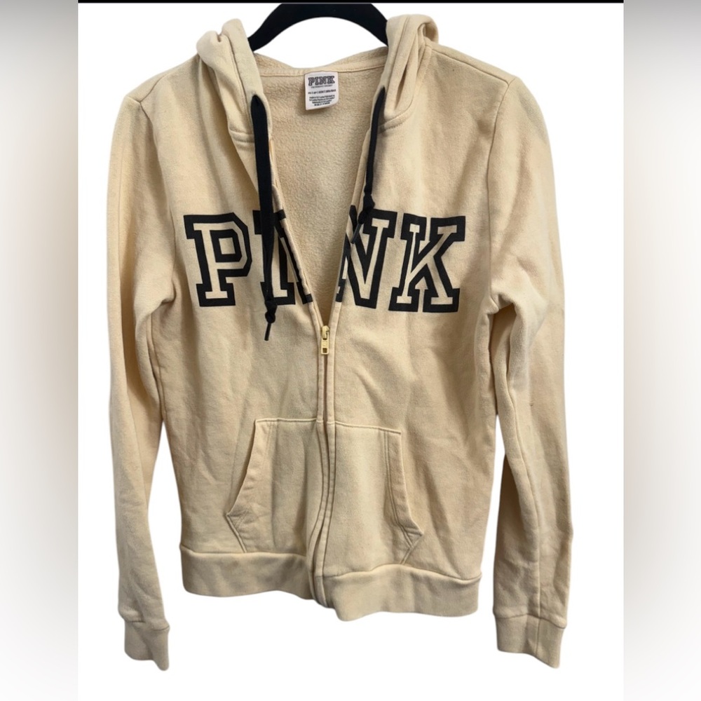Victoria Secret Pink Yellow Perfect Full Zip Hoodie Sz(XS)